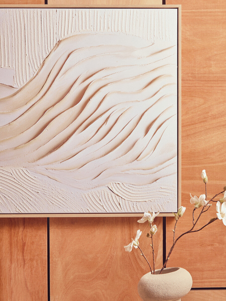 Astratto Cream Textured Wall Art - Image 4