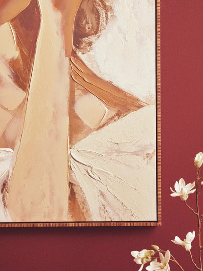 Astratto Textured Wall Art with Lady In The Straw Hat