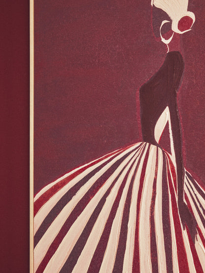 Astratto Textured Wall Art with Lady In The Stripe Dress