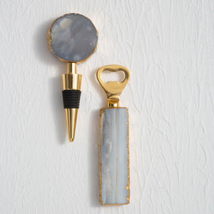 Natural Bottle Opener and Stopper Set | Bowerbird Agata