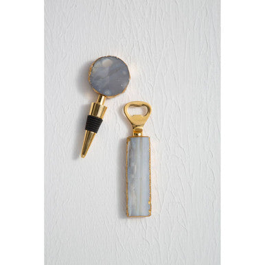 Bowerbird Agata Natural Bottle Opener And Stopper Set - Image 5