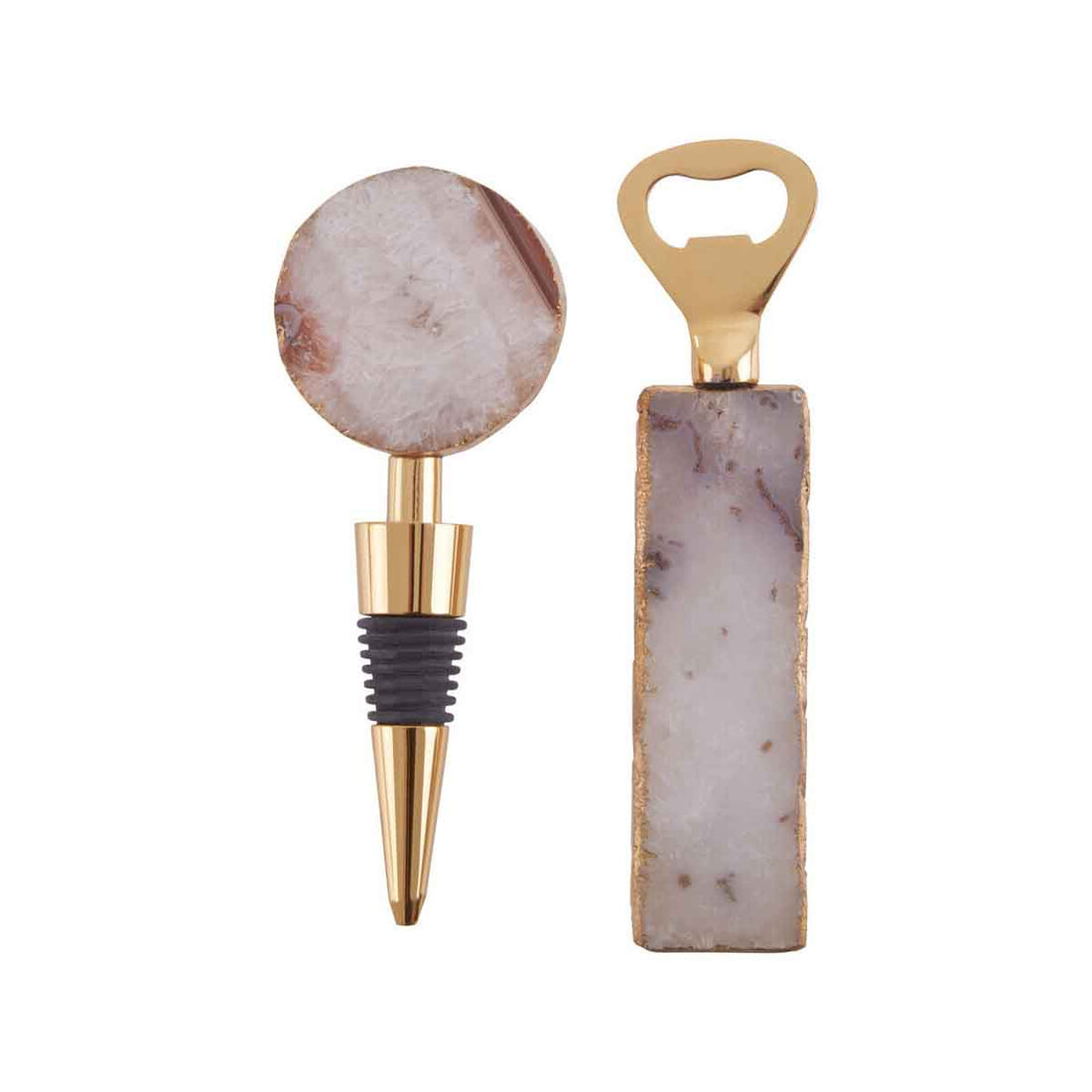 Bowerbird Agata Grey Bottle Opener And Stopper Set