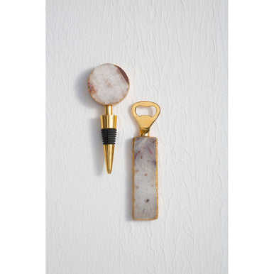 Bowerbird Agata Grey Bottle Opener And Stopper Set