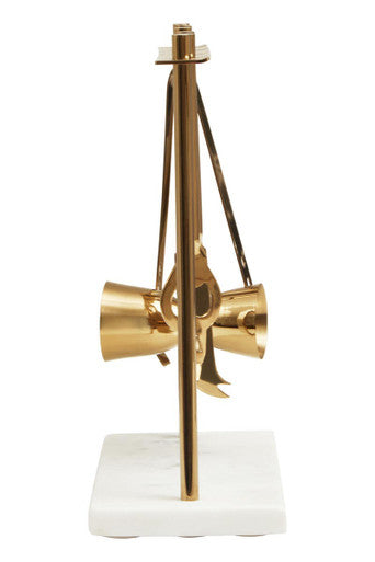 Omari Marble And Gold Finish Bar Tool Stand - Image 6