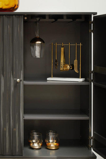 Omari Marble And Gold Finish Bar Tool Stand - Image 7