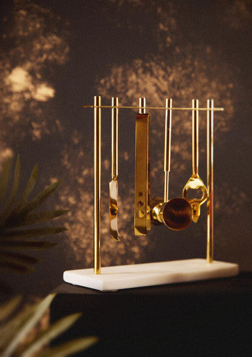 Omari Marble And Gold Finish Bar Tool Stand - Image 10