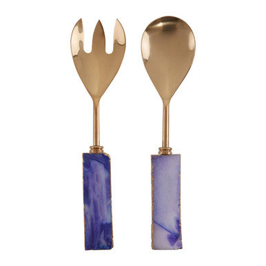 Bowerbird Agata Blue Warm Metallic Serving Set