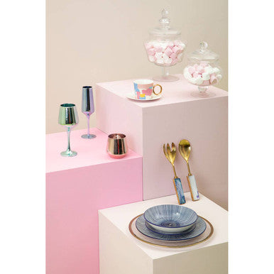 Bowerbird Agata Blue Warm Metallic Serving Set