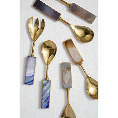 Bowerbird Agata Grey And Gold Serving Set