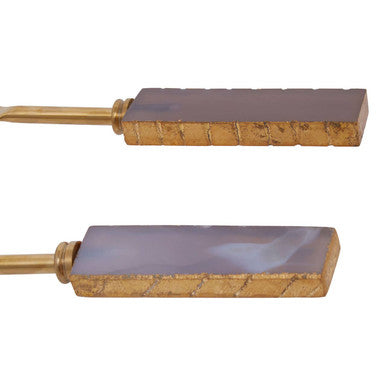 Bowerbird Agata Grey And Gold Serving Set