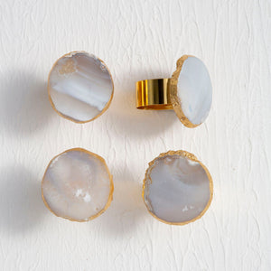 Grey and Gold Napkin Rings | Bowerbird Agata