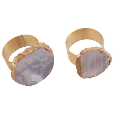 Bowerbird Agata Grey And Gold Napkin Rings - Image 9