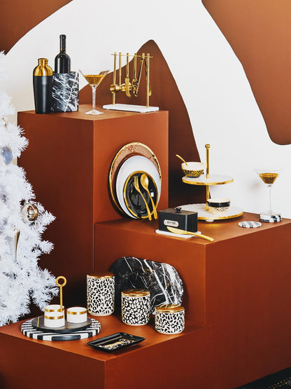 Omari Condiment Set With Black Slate Tray