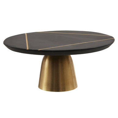 Omari Black Slate and Gold Cake Stand