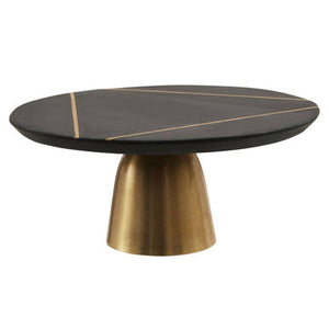 Omari Black Slate and Gold Cake Stand