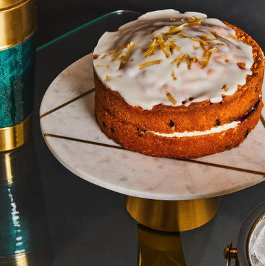 Omari White Marble Cake Stand - Image 2