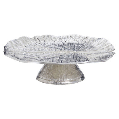 Salma Silver Finish Lotus Leaf Cake Stand