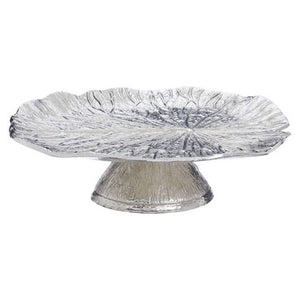 Salma Silver Finish Lotus Leaf Cake Stand
