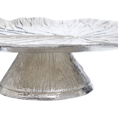 Salma Silver Finish Lotus Leaf Cake Stand