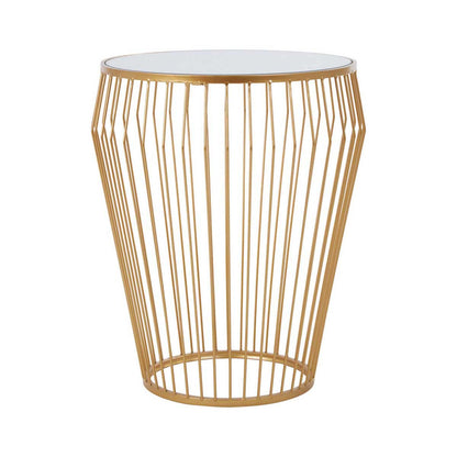 Avantis Round Side Table With Gold Polished Frame