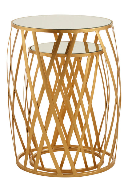 Avantis Set Of 2 Cross Design Side Tables