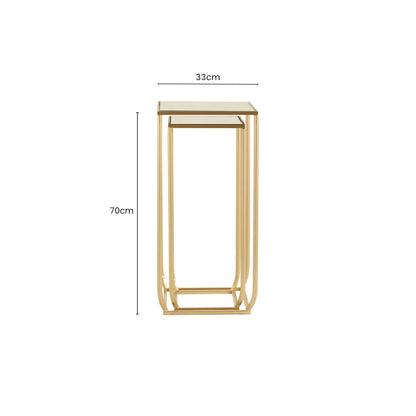Avantis Set Of Two Champagne Square Side Tables