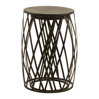 Avantis Set Of 2 Black Metal Round Side Tables