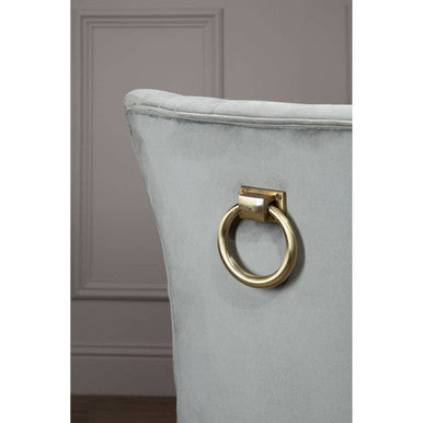 Kensington Townhouse Grey Velvet Buttoned Dining Chair