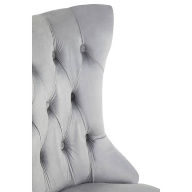 Kensington Townhouse Grey Velvet Buttoned Dining Chair