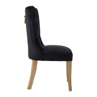 Kensington Townhouse Black Buttoned Dining Chair