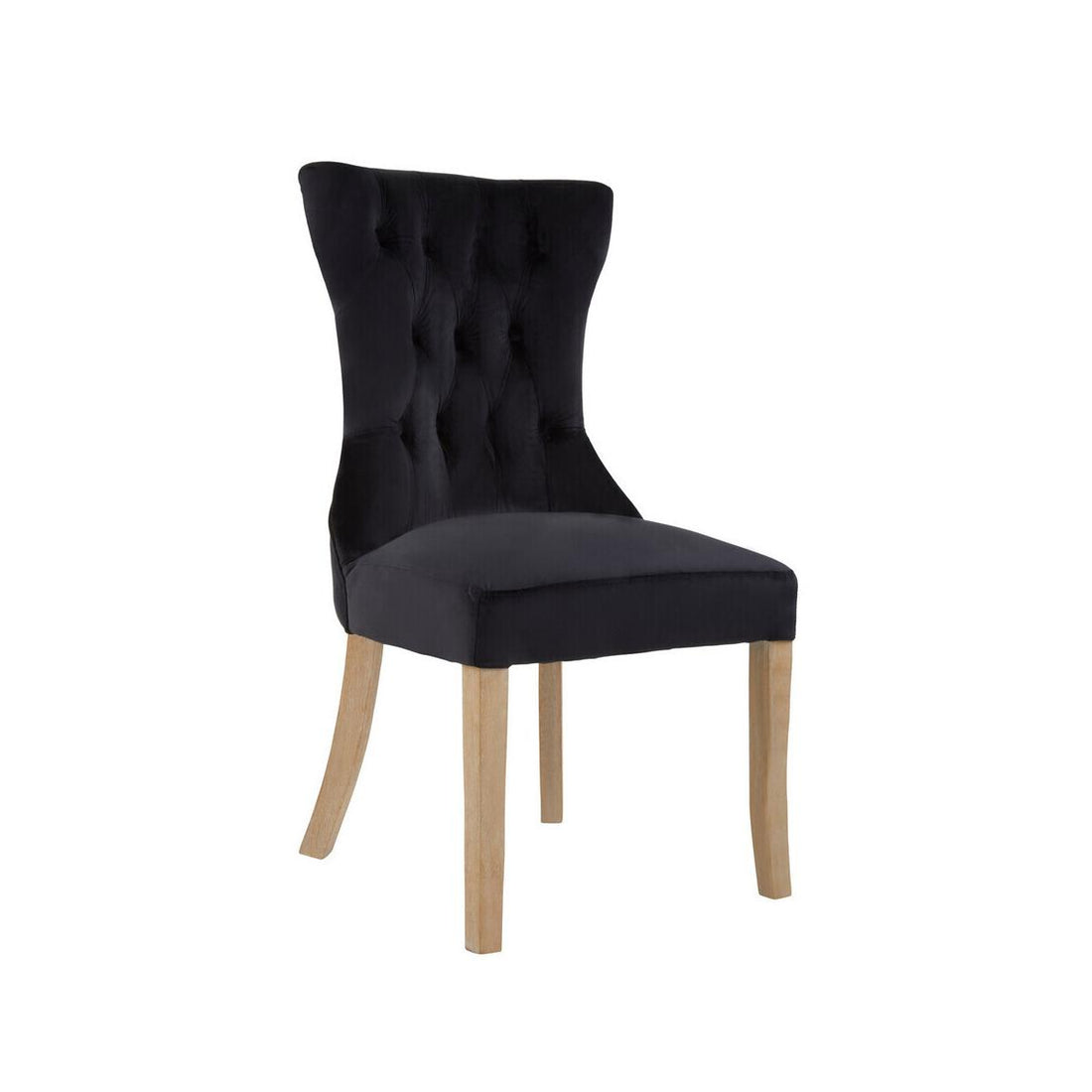 Kensington Townhouse Black Buttoned Dining Chair