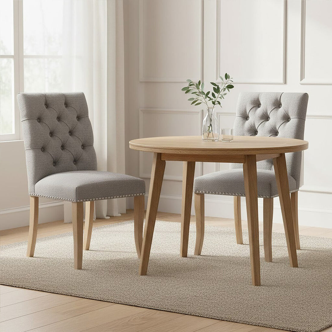 Kensington Townhouse Grey Linen Dining Chair