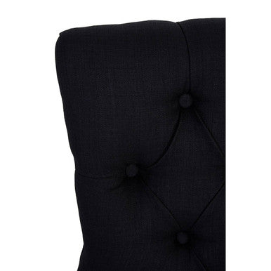 Kensington Townhouse Black Linen Studded Dining Chair - Image 6