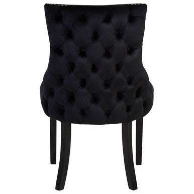 Kensington Townhouse Black Velvet Studded Dining Chair