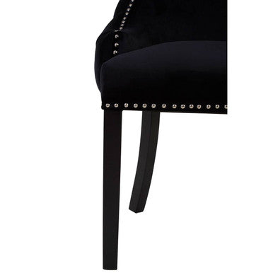 Kensington Townhouse Black Velvet Studded Dining Chair - Image 6