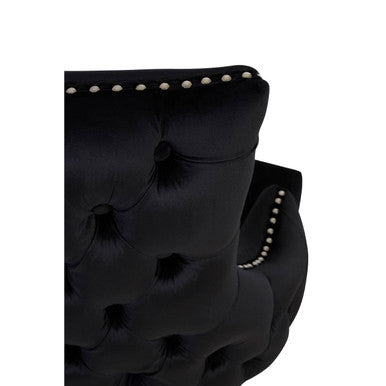 Kensington Townhouse Black Velvet Studded Dining Chair - Image 7
