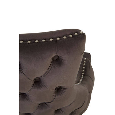 Kensington Townhouse Grey Velvet Button Tufted Dining Chair - Image 8