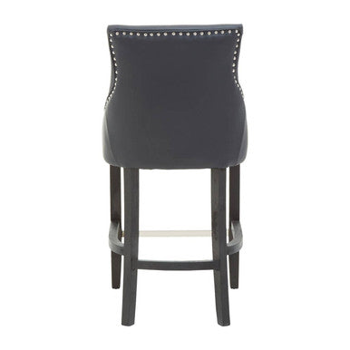 Charcoal Leather Effect Bar Chair | Kensington Townhouse