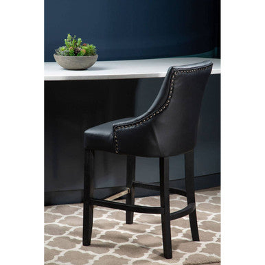 Kensington Townhouse Charcoal Leather Effect Bar Chair
