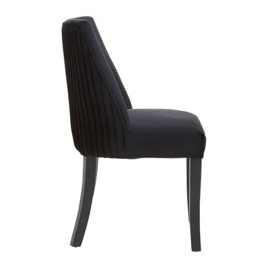 Kensington Townhouse Black Velvet Dining Chair with Black Rubberwood Legs
