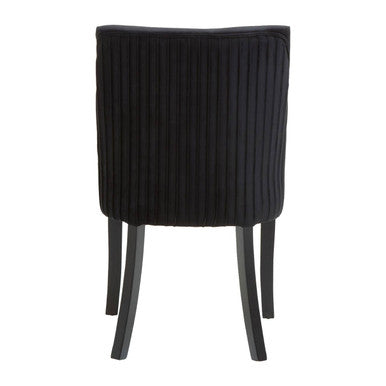Kensington Townhouse Black Velvet Dining Chair with Black Rubber wood Legs