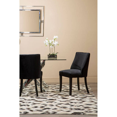 Kensington Townhouse Black Velvet Dining Chair with Black Rubberwood Legs