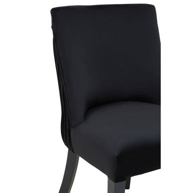 Kensington Townhouse Black Velvet Dining Chair with Black Rubberwood Legs