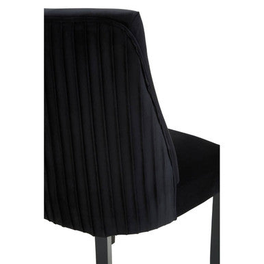 Kensington Townhouse Black Velvet Dining Chair with Black Rubber wood Legs