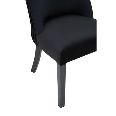 Kensington Townhouse Black Velvet Dining Chair with Black Rubber wood Legs
