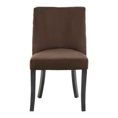 Kensington Townhouse Mink Velvet Dining Chair With Wooden Legs