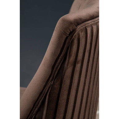 Kensington Townhouse Mink Velvet Dining Chair With Wooden Legs