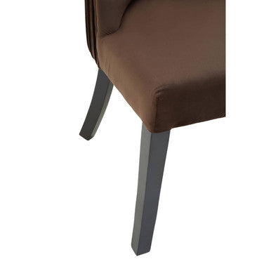 Kensington Townhouse Mink Velvet Dining Chair With Wooden Legs