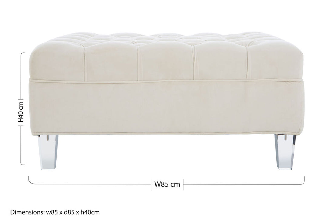 Samara Sand Fabric Footstool - Image 9