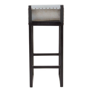 Kendari Grey Leather Bar Stool